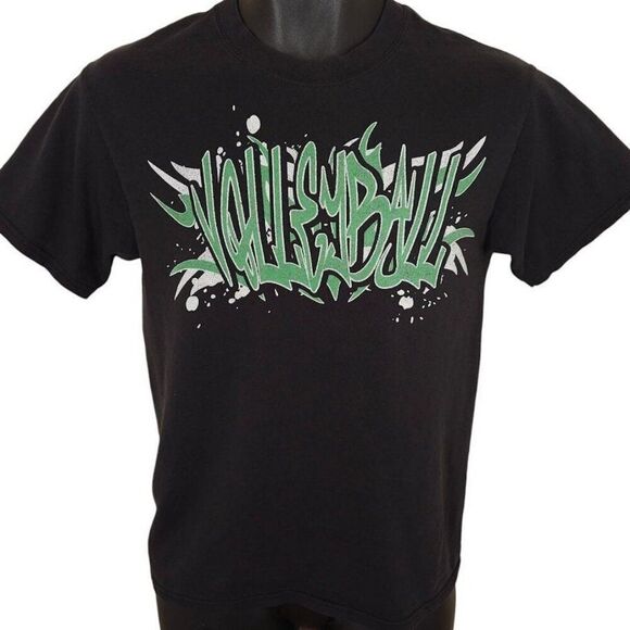 Vintage Virgin Valley Bulldogs T Shirt Mens Size Small Black Y2K Volleyball - Picture 1 of 6